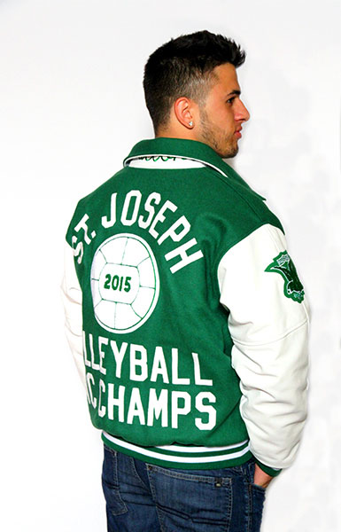 Kelly Green Wool Body & Bright Gold Sleeves Letterman Jacket