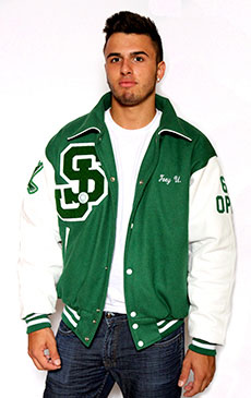 Green Varsity Jacket Custom Letterman Jacket for Men and 