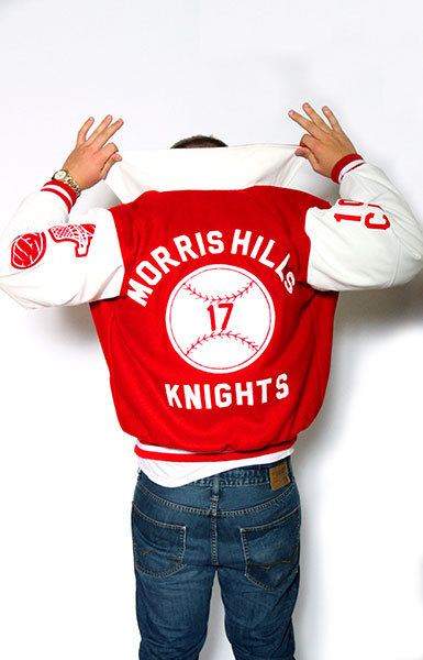 Cardinal Red Wool Body & Bright White Leather Sleeves Letterman Jacket