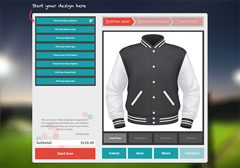 Design your own Jacket using our unique jacket builder
